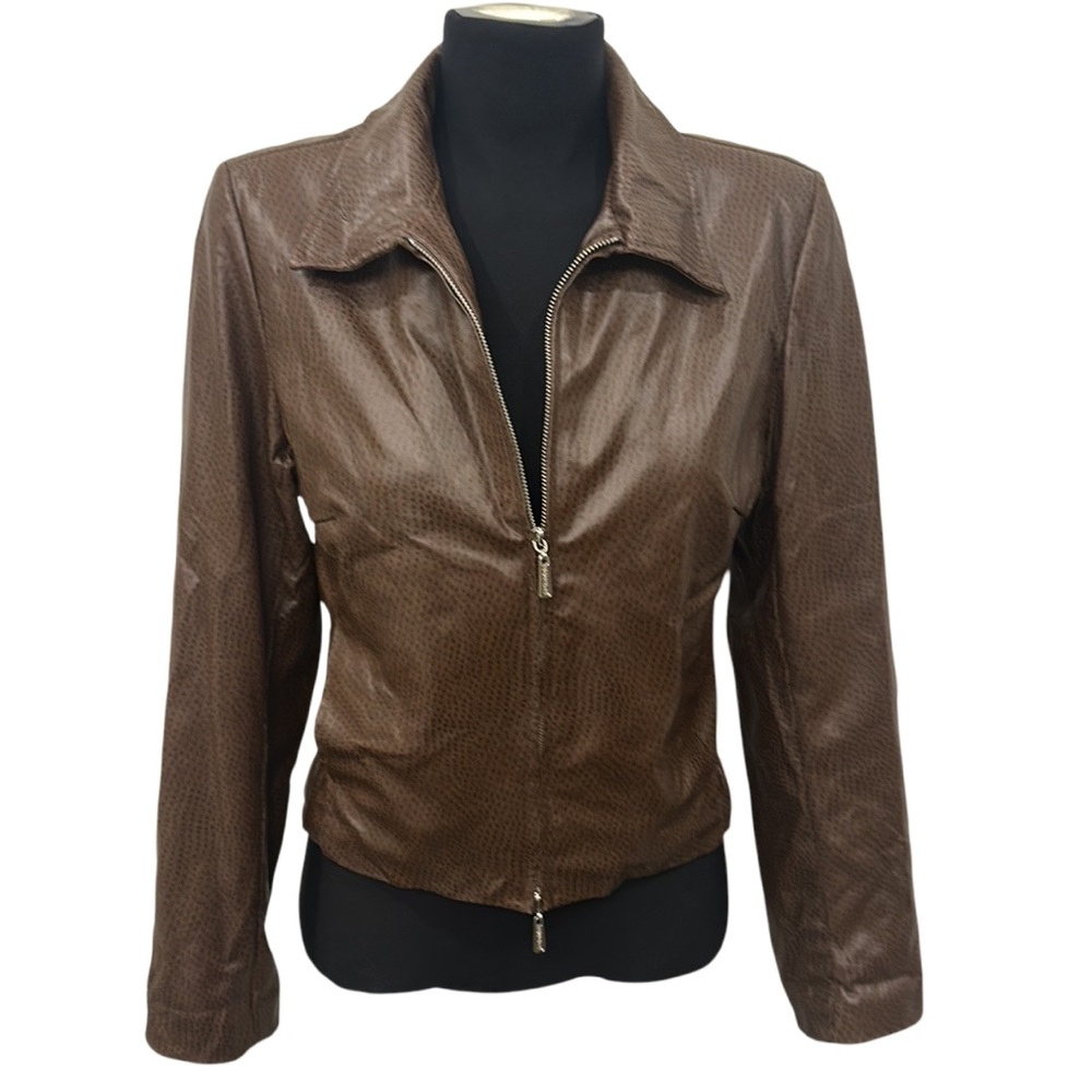 RAMPAGE Y2K Brown Faux Leather Lined Women's Jacket